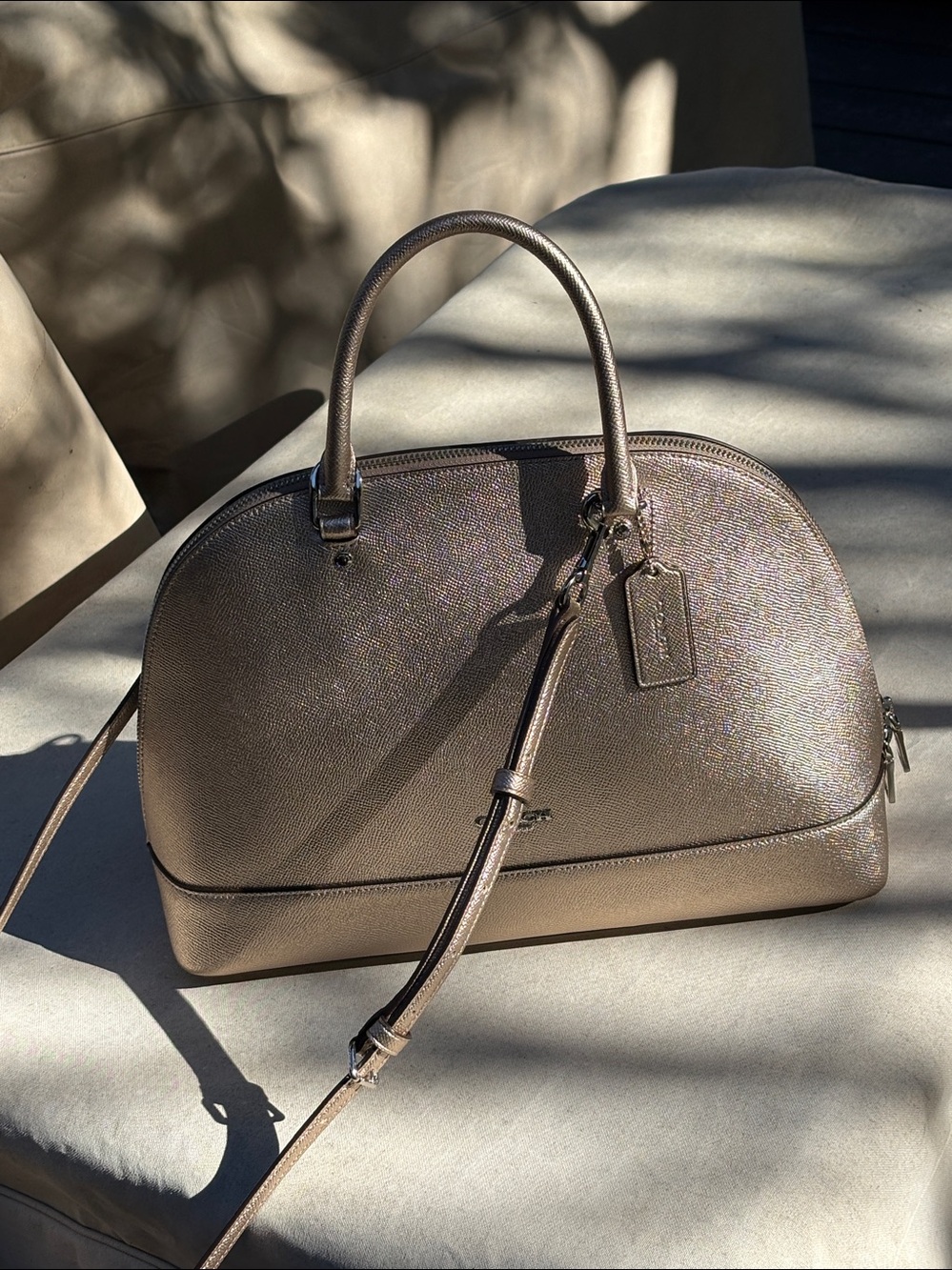 Coach Metallic Dome Satchel - Gold - Picture 16 of 16